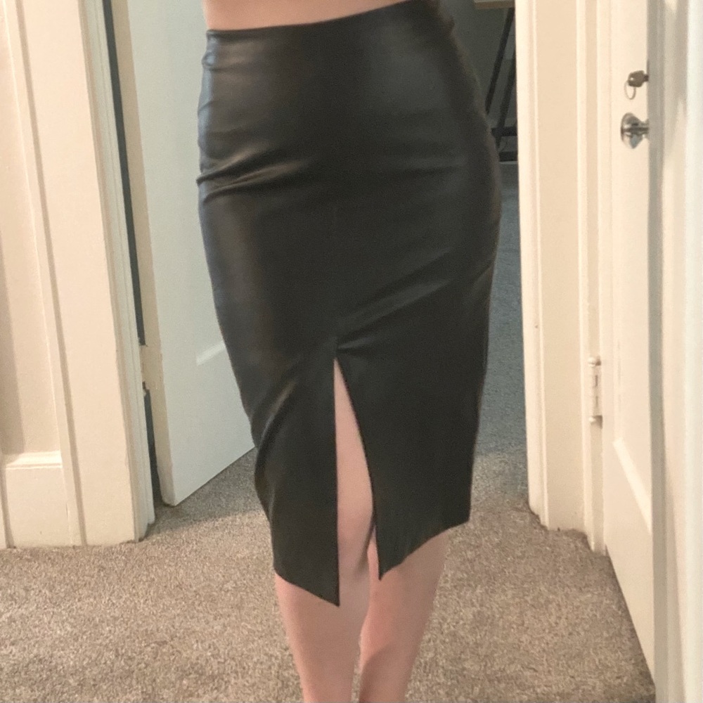 Topshop faux leather pencil skirt UK 10